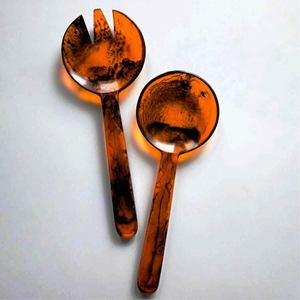 St Barts Palm Salad Server Set ARTESANÍA MÁS VENTA Juego de cuencos de Venta caliente Hecho EN LA India Incluye juego de servidor de ensalada de madera - Product Image 5