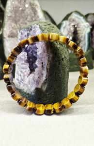 Pulsera de Piedra Ojo de Tigre con Corte de Diamante para Hombre y Mujer, Elástica, con Diseño Impreso, para Bodas, Año Nuevo, Cumpleaños o Pascua - Product Image 2