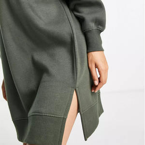 2024 de talla grande de algodón de línea larga sudaderas con capucha de peso pesado para mujer - Product Image 4