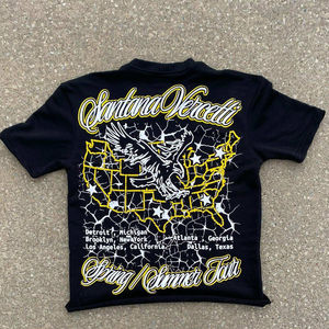 เสื้อยืดผ้าฝ้ายสำหรับผู้ชายเสื้อสไตล์สตรีทแวร์ผ้า100% พิมพ์ลายซิลค์สกรีนโลโก้ตามสั่งแนวสตรีทแวร์ผ้าคอตตอนทรงหลวม300ก. - Product Image 3