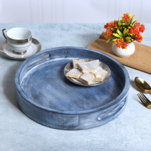 Bandeja de servicio de madera de mango de alta calidad hecha a mano, vajilla decorativa elegante para restaurantes, hoteles, el mejor Material para uso de almacenamiento - Product Image 2