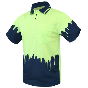 Hi-Vis Safety Polyester Polo <b>Shirt</b> Reflective Short Sleeve Work Reflective Safety Polo <b>T</b>-<b>Shirts</b> - Product Image 5