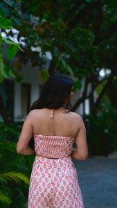 Camiseta sin mangas con estampado de bloque de mano de algodón puro con pantalones de pierna ancha para mujer, traje de playa de verano, novedad - Product Image 2