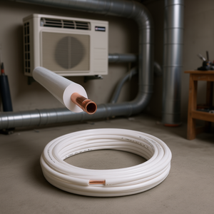 Rouleau de 10 m de tuyau en cuivre isolé de 3/8 po, épaisseur 1 mm, pour systèmes CVC, pièces de climatisation - Product Image 3