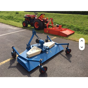 Tractor rojo con brazo excavador y cuchilla frontal, transmisión por engranajes, tractor de jardín multifuncional - Product Image 4