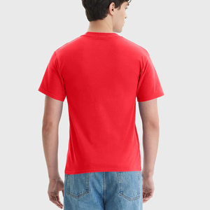 Ropa activa informal para hombre 180 gramos patrón sólido camisetas lisas venta al por mayor poliéster/algodón tejido diseño en blanco - Product Image 4