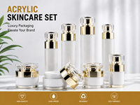 Pots cosmétiques 10g 30g 50g, flacons airless vides en PMMA acrylique 15ml 30ml 50ml 100ml 120ml pour lotion, shampoing visage/yeux, masque facial
