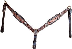 Collar de pecho occidental de caballo de cuero de calidad superior Collar de pecho tallado antiguo y mecanizado para montar a caballo a precio asequible - Product Image 3