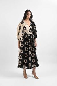 Main indienne bloc coton femme élégant imprimé fleuri longue tunique robe personnalisée mariée mariage lune de miel cadeau bureau dame - Product Image 4