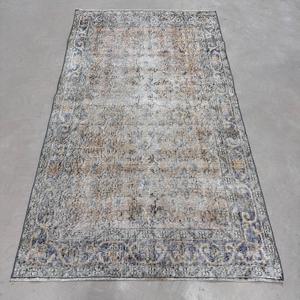 Alfombra Turca Vintage con Acentos Persas, 3.7x6.3 pies (112x192 cm), Azul - Product Image 1