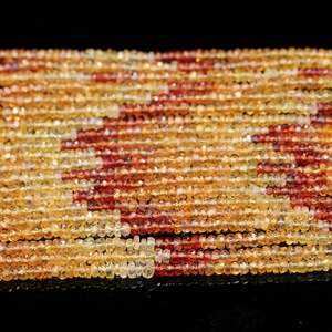 Perles de saphir ombré de haute qualité, pierres précieuses naturelles jaunes facettées en rondelles, pierres précieuses en vrac - Product Image 4