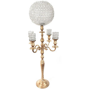Nouveau candélabre de mariage meilleur vendeur or décoration de table de mariage candélabre pièce maîtresse pour mariage et décoration de la maison - Product Image 6