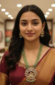 Conjunto de collar largo de perlas chapado en oro indio para niñas y mujeres, para fiestas. - Product Image 3