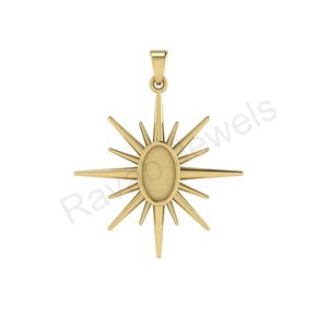 Pendentif ovale en argent sterling 925 véritable plaqué or 18 carats, idéal pour les cendres et la résine pour le travail du lait maternel Bijoux vierges - Product Image 1