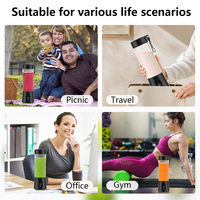 Portable Mini En Acier Inoxydable Smoothie Blender Tasse 400ml USB Rechargeable Électrique Presse-agrumes Bouteille Protéine Shake Mélangeur 6 Sans BPA