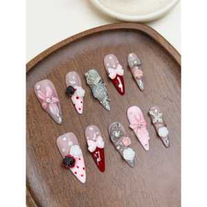 Ros Royale Press on Nail, design élégant Ros pour une manucure stylée - Product Image 2