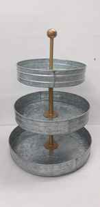 White Metal Three Tier Serving <b>Stand</b> Decorative Display Tray Organizer for Cakes Fruits Snacks Desserts Home Kitchen Party Use - Product Image 4