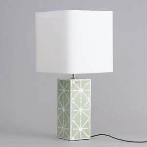 Lampe suspendue de chambre à coucher de Style moderne de luxe Artisan indien fait à la main avec la meilleure qualité Style de vis de Base de vert sauge de nacre - Product Image 4