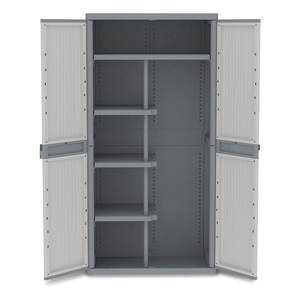 Armario Portátil Terry Wave Jumbo 3900 de 90 cm, Gris Claro Oscuro, 2 Puertas Abatibles, Kit de Muebles - Product Image 2