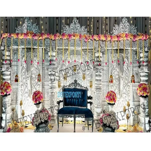 Décoration de scène de mariage à thème blanc tamilien décoration de scène de grand mariage traditionnel USA Religion hindoue mariage traditionnel - Product Image 1