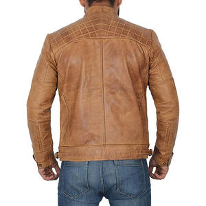 Veste en cuir slim pour homme, best-seller, hiver, anti-bactérienne, design personnalisable, fermeture éclair de haute qualité, pour l'extérieur - Product Image 5