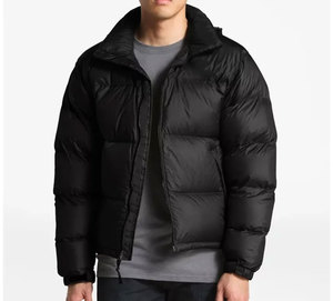 Veste matelassée de rue haute pour hommes, imprimée sur mesure par OEM, vente en gros à col montant avec poche et logo style bulle d'hiver - Product Image 1