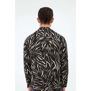 Camisa abotonada con estampado de cebra para hombre - Product Image 6