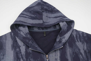 Nouvel arrivage de sweat à capuche épais de haute qualité en vrac surdimensionné coton éponge français Vintage lavage à l'acide blanc sweat à capuche zippé pour hommes - Product Image 2