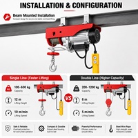 Mini palan électrique à câble PA200-PA1200 100-1200kg 220V Monofilaire/Bifilaire Atelier Entrepôt Vente en gros OEM