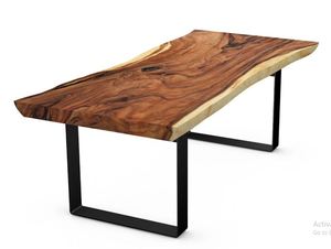 Table à manger en bois massif de haute qualité, finition naturelle, pour meubles de maison et d'hôtel - Product Image 5