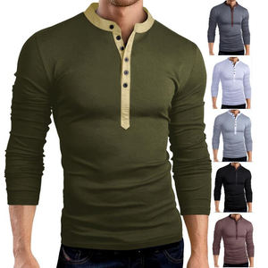 Polos Slim Fit pour hommes, polo décontracté à manches longues avec votre logo personnalisé - Product Image 2