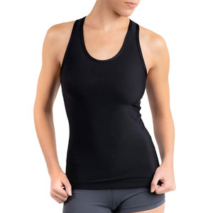 เสื้อกล้ามออกกำลังกายสีดำสำหรับผู้หญิง2024โลโก้ที่กำหนดเองเสื้อกล้ามแบบถักติดฉลากได้ตามต้องการ - Product Image 1