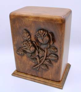 Urne funéraire rose classique sculptée urnes en bois de manguier bon marché humaines - Product Image 6