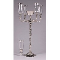 Candélabre en cristal à 4 bras pour les mariages Bol à fleurs en métal Table Top Centerpiece Banquet Decoration - Product Image 5