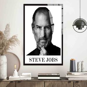 Impression sur toile Portrait de Steve Jobs : Art décoratif moderne pour le bureau, ART EN VERRE TÉMPERÉ - Product Image 1