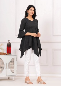 Kurti เสื้อตัวสั้นสไตล์ตะวันตกสำหรับเด็กผู้หญิงเสื้อตัวบนผ้าฝ้ายลายล่าสุดส่งออกคุณภาพในอินเดีย - Product Image 3