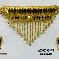 Ensemble de bijoux arabes pour femmes au design élégant et classique, collier à maillons en laiton