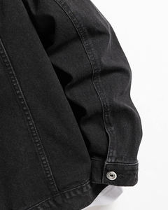 2024 hiver hommes Logo personnalisé Denim veste grande taille Vintage cuir Look décontracté Varsity Style pour les Sports de plein air et le travail - Product Image 4