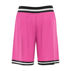 Custom Pink Basketball Shorts Sublimated Print Elastic Waist Mesh Fabric Unisex Adult All Seasons Breathable Sport Wear - Product Image 2