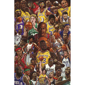 Póster de Baloncesto de Superestrellas con M. Jordan, L. James y K. Bryant, Diseño Moderno en Lienzo para Pared - Product Image 2