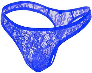 String pour hommes sous-vêtements sexy en dentelle transparente populaire imprimé pantalon serré G-string culotte bosses <span class=keywords><strong>Gay</strong></span> hommes seulement - Product Image 5