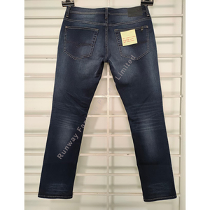 Pantalon en denim délavé à boutons pour homme, taille moyenne, jambe droite, mode décontractée pour printemps, été, automne, hiver - Product Image 2