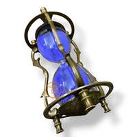 7-Zoll-Sanduhr aus Messing im antiken Stil mit blauem Sand, 5-Minuten-Sanduhr, Vintage Sanduhr Sanduhr