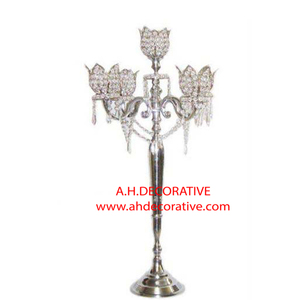 เชิงเทียนคริสตัลงานแต่งงานแบบขายส่งรุ่นใหม่สำหรับงานอีเว้นท์และตกแต่งบ้าน 5 แขน ทำด้วยมือ สำหรับตกแต่งโต๊ะกลาง - Product Image 2