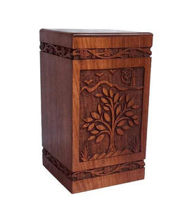 Venta al por mayor de urnas de cremación de madera hechas a mano de estilo americano moderno adulto hombre mujer funerario urnas decorativas - Product Image 4