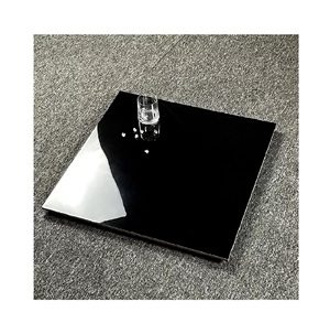 Azulejos de cerámica de mármol negro liso, azulejos de suelo de mármol pulido brillante, porcelana esmaltada, 600x120mm, 60x60 80x80 - Product Image 1