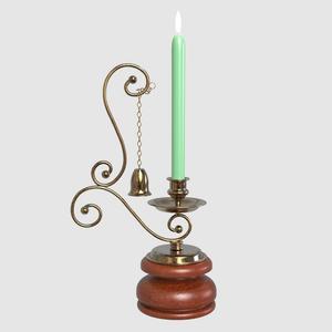 Portavelas de madera de mango con artesanías de metal, candelabro de Navidad decorativo para el hogar con base de madera, novedad - Product Image 1