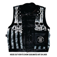SONS of ANARCHY Gilet en cuir vintage sans col marron vieilli en toile d'hiver, personnalisable, respirant, broderie 3D