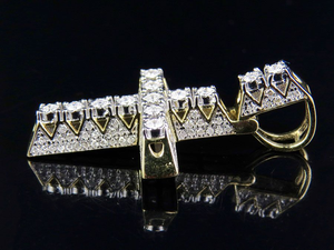 จี้เพชรโมอิสชุบเคลือบสีเงินและ S925สีทองแบบสั่งทำสำหรับผู้ชาย - Product Image 3