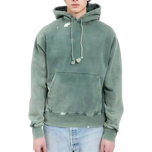 Sudadera con Capucha de Algodón 100% Pesado, Estilo Urbano Otoñal, Personalizada, Última Moda 2025, Transpirable, con Lavado Ácido - Product Image 1
